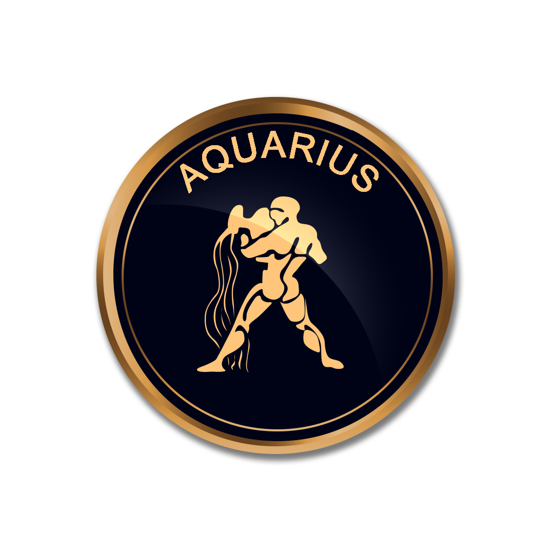 Golden Aquarius png, Aquarius logo PNG, Aquarius sign PNG transparent images, zodiac Aquarius png full hd images download